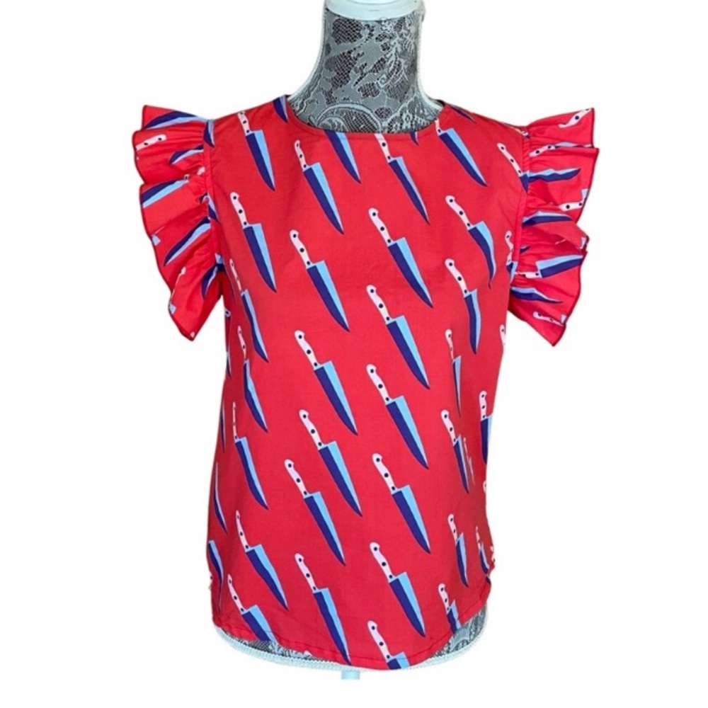 Nooworks Knives Ruffle top